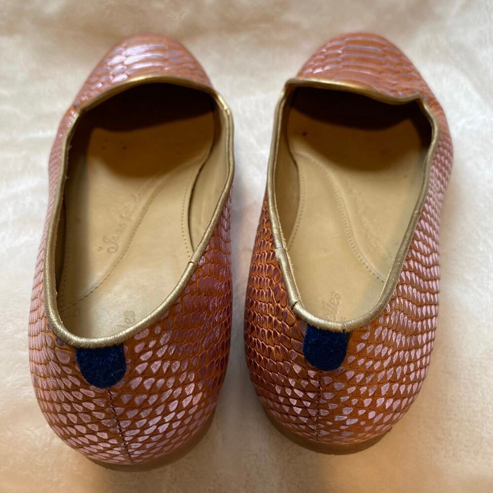Chatelles Paris Slippers Flats Loafers Shoes EU 40 Pink Rose Gold Snakeskin EUC - Picture 6 of 10